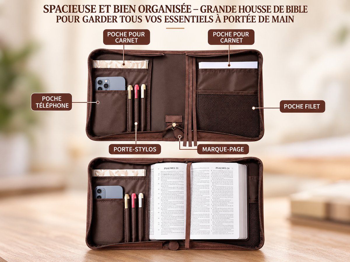 Housse de Bible – Croix dorée