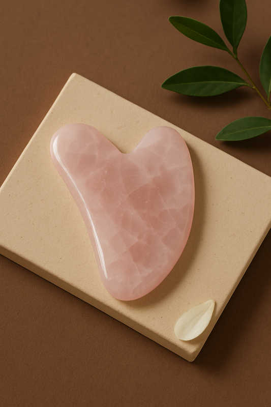 Rouleau de Massage & Gua Sha en poudre de Quartz - Beauté Energisante & Drainante / Rose Quartz Gua Sha & Massage Roller – Energizing Beauty Ritual for Radiant Skin