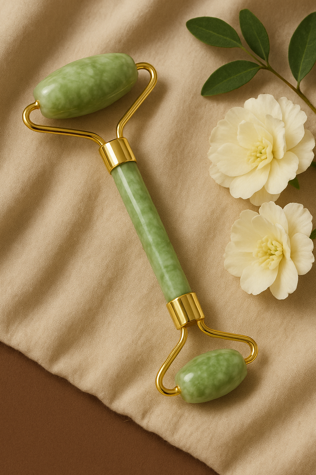 Outils Naturels de massage pour le visage en Jade- Rouleau & Gua Sha