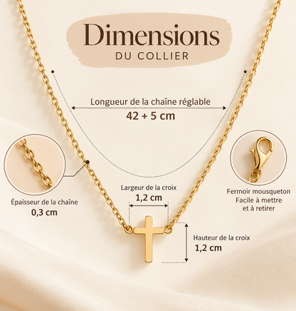 Collier croix dorée – Foi discrète