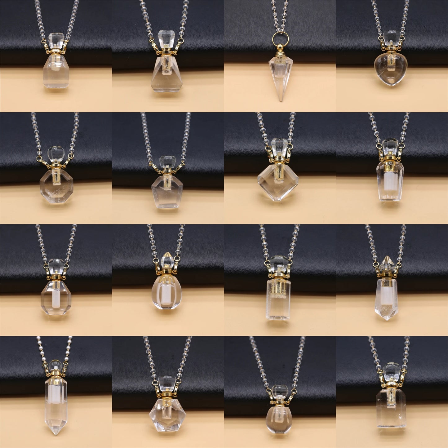 Pendentif Diffuseur d’Huiles Essentielles en Quartz Naturel
Essential Oil Diffuser Necklace in Natural Clear Quartz